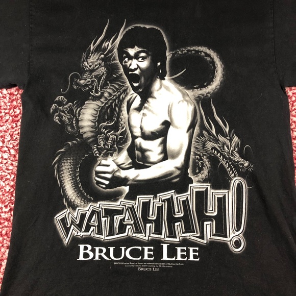 Vintage Bruce Lee “Watahhh” Dragon Graphic T-Shirt Men’s Large Black - Picture 2 of 7